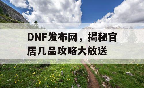 DNF发布网，揭秘官居几品攻略大放送