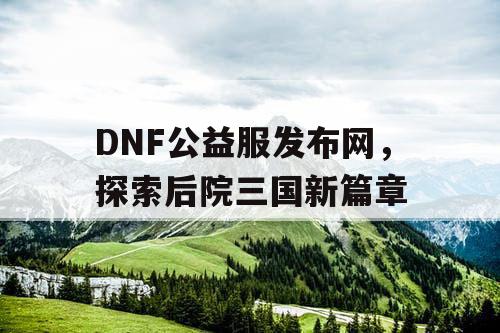 DNF公益服发布网，探索后院三国新篇章